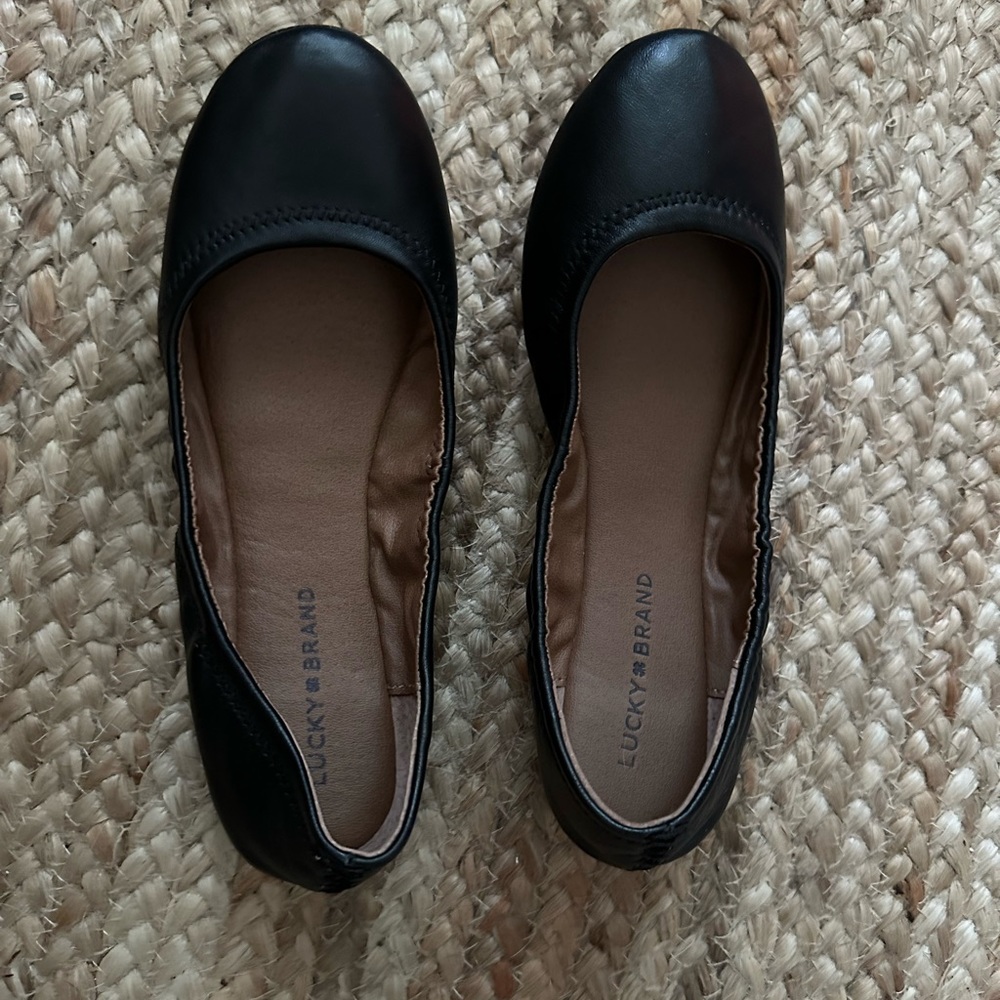 Lucky Brand Leather Black Ballet Flat 8.5